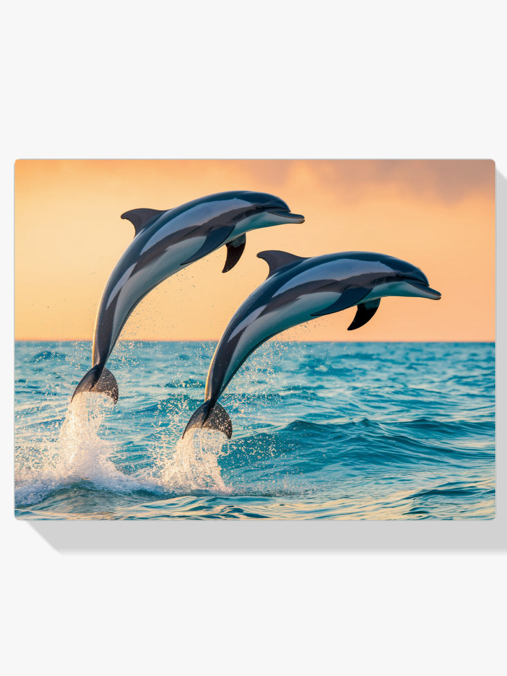 Diamantmalerei – Anmutiges Delfinduo springt aus dem Meer V1