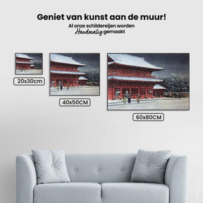 Diamantmalerei - Schnee über dem Zojoji-Tempel - SEOS Shop ®