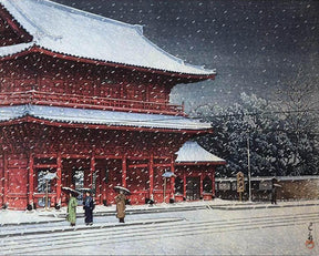 Diamantmalerei - Schnee über dem Zojoji-Tempel - SEOS Shop ®