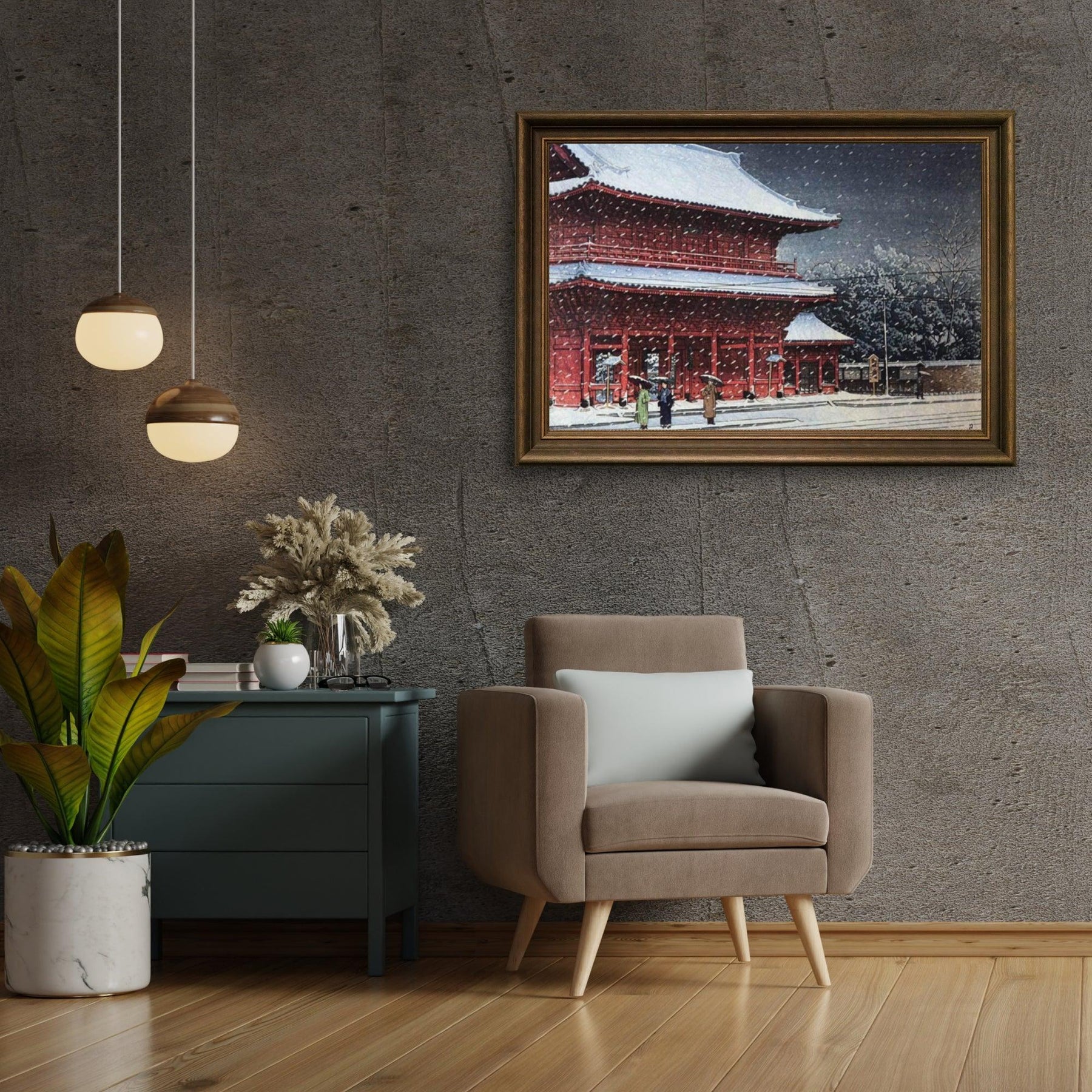 Diamantmalerei - Schnee über dem Zojoji-Tempel - SEOS Shop ®