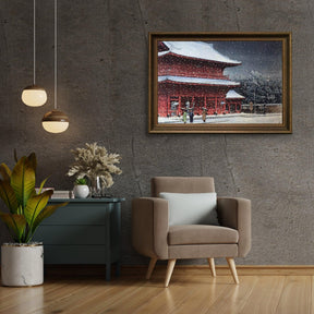 Diamantmalerei - Schnee über dem Zojoji-Tempel - SEOS Shop ®