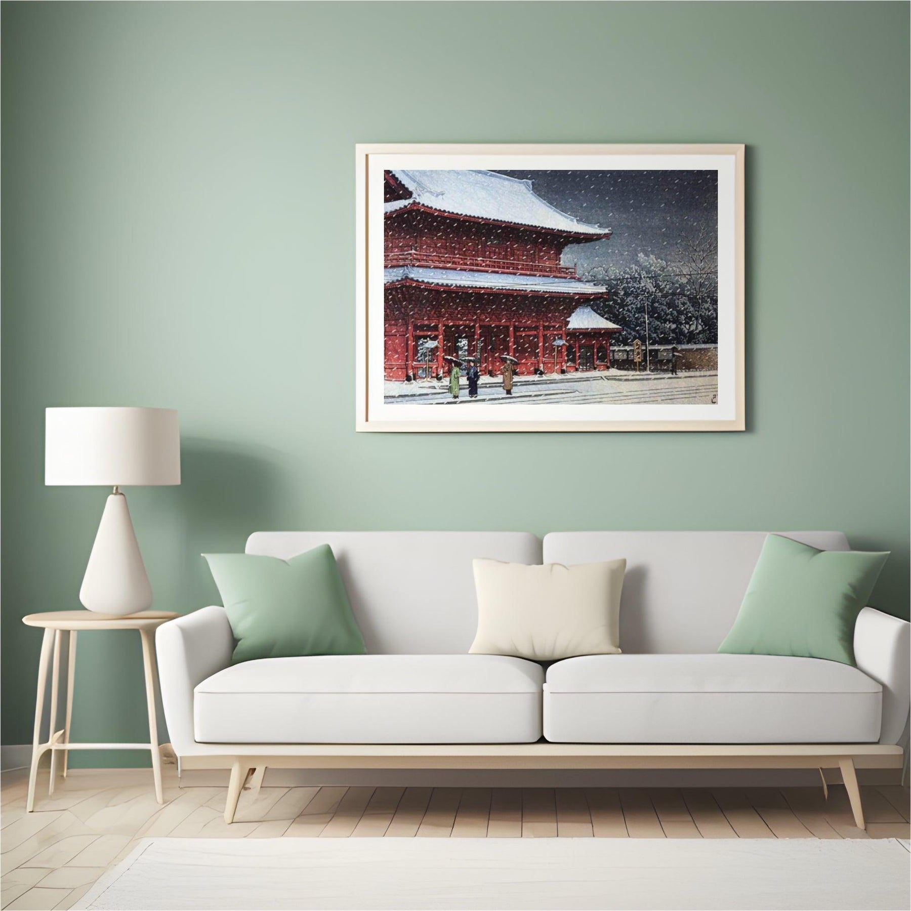 Diamantmalerei - Schnee über dem Zojoji-Tempel - SEOS Shop ®