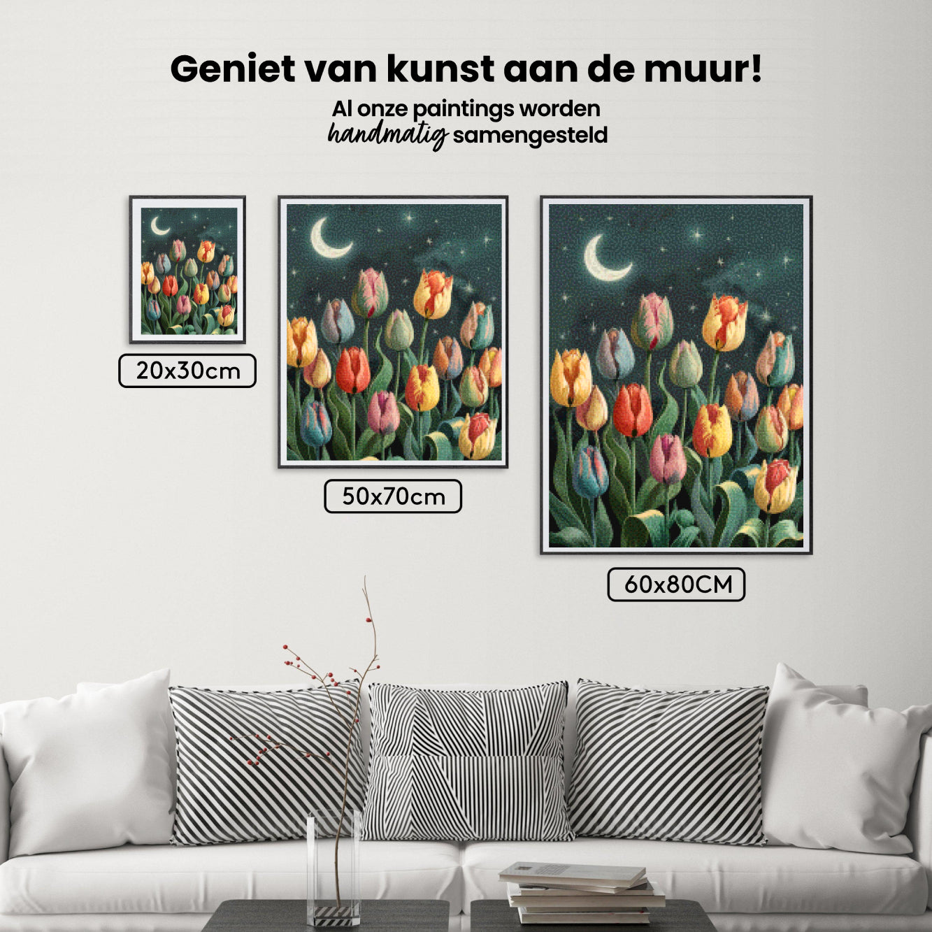 Diamantmalerei - Tulpen im Mondlicht