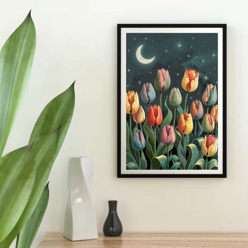 Diamantmalerei - Tulpen im Mondlicht