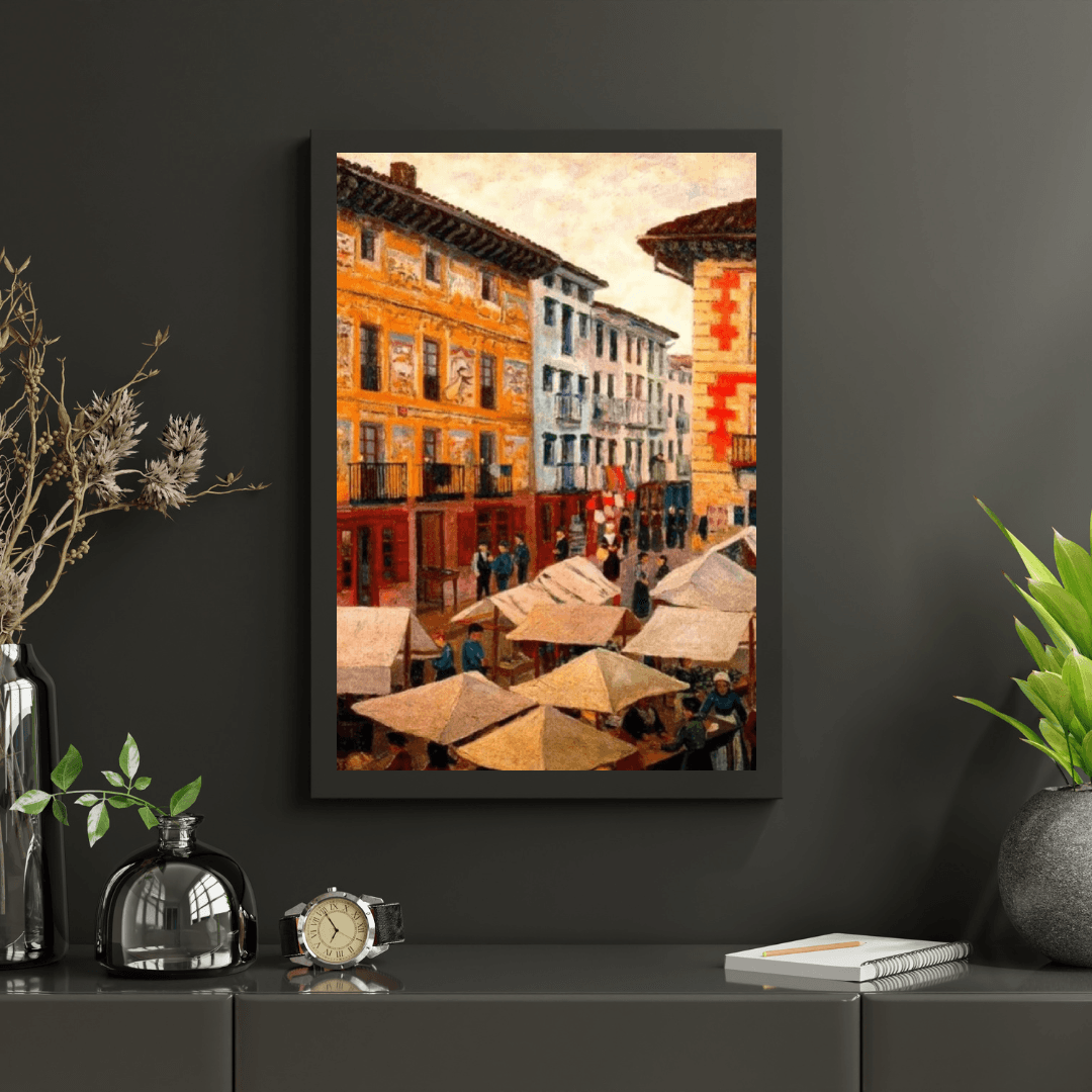 Diamantmalerei - Markt von Villafranca de Oria - SEOS Shop ®