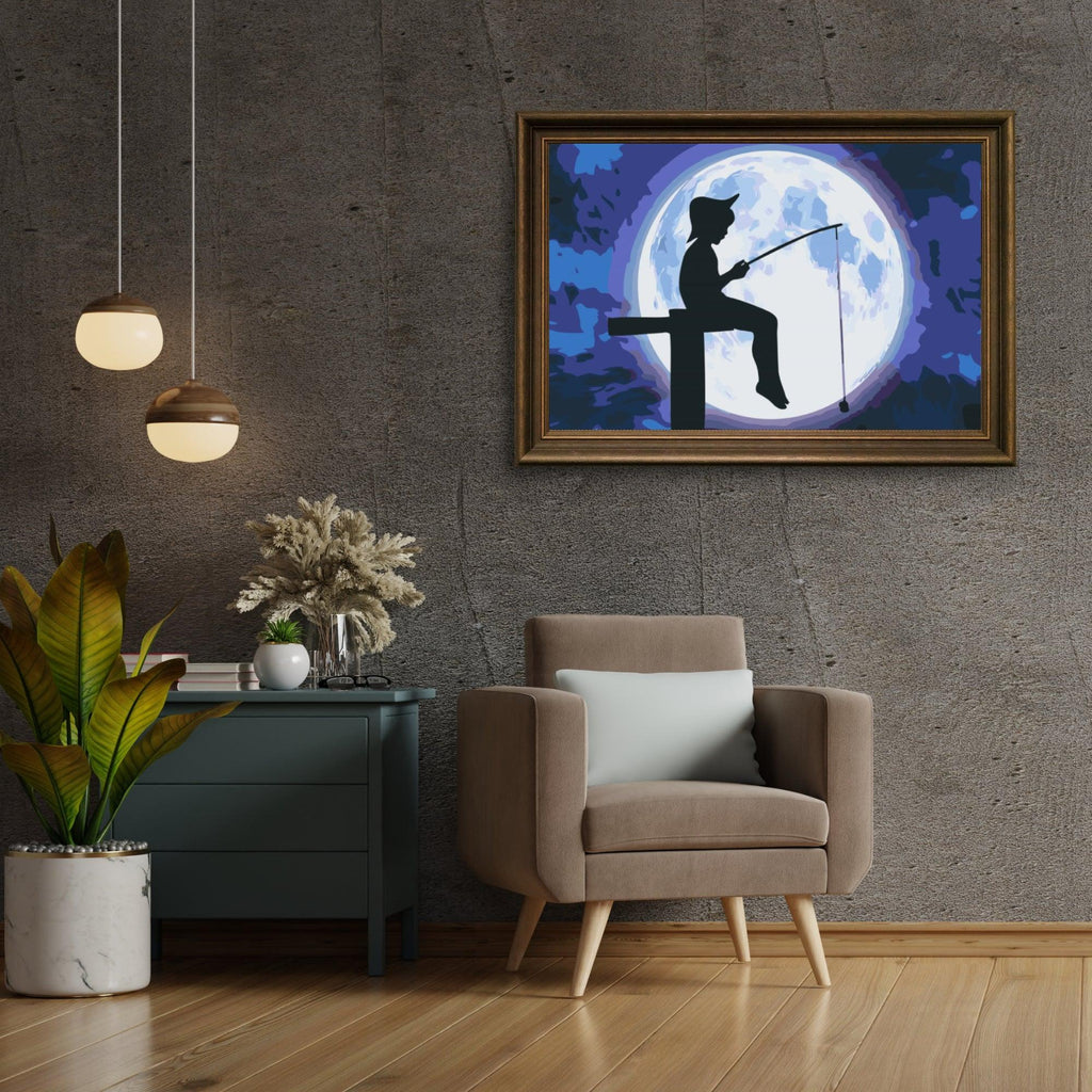 Diamantmalerei - Fische unter dem Vollmond - SEOS Shop ®