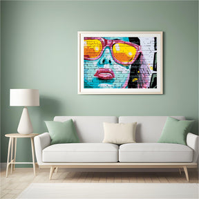 Diamond Painting - Frau mit rosaroter Brille - SEOS Shop ®