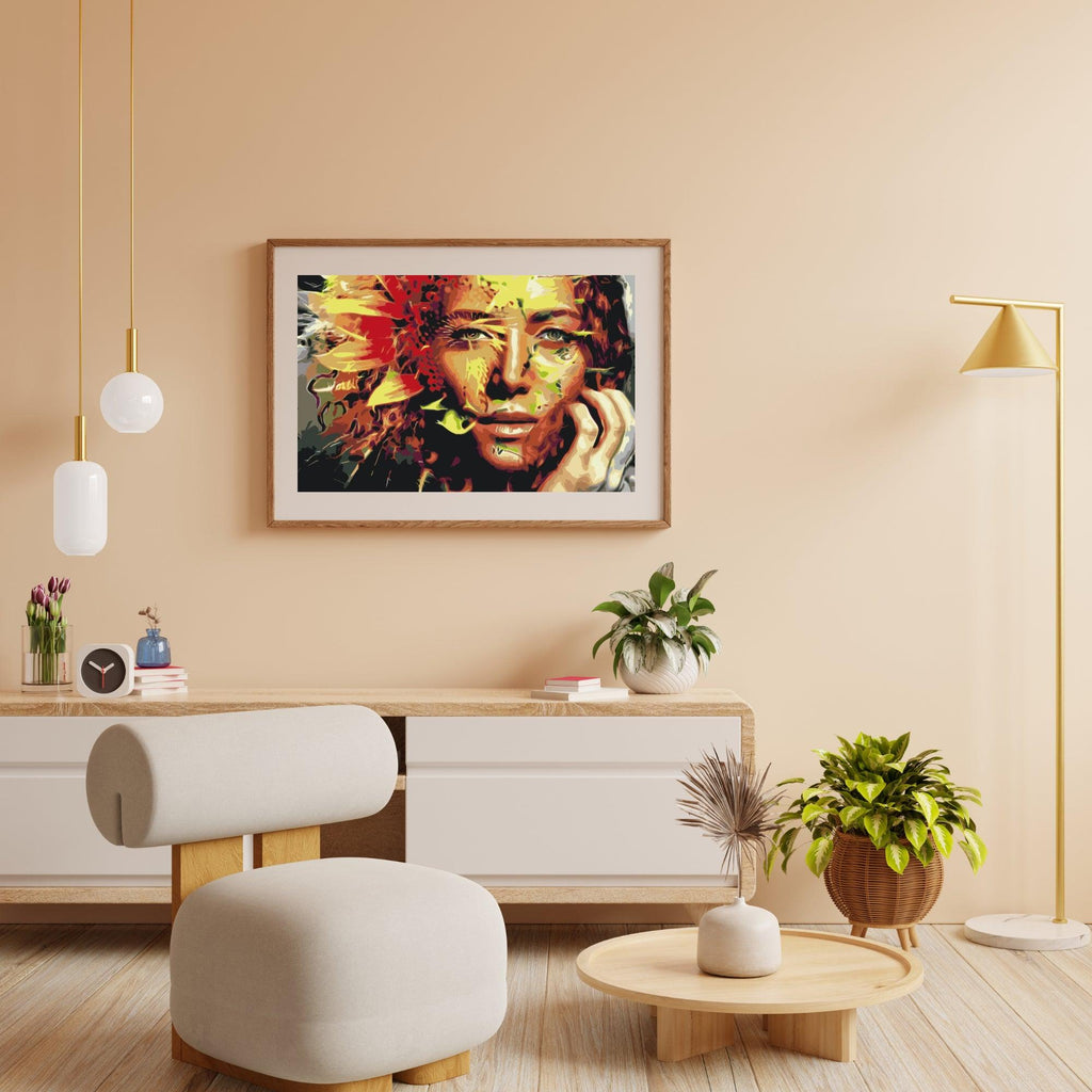 Diamantmalerei - Frau versteckt in einer Sonnenblume - SEOS Shop ®
