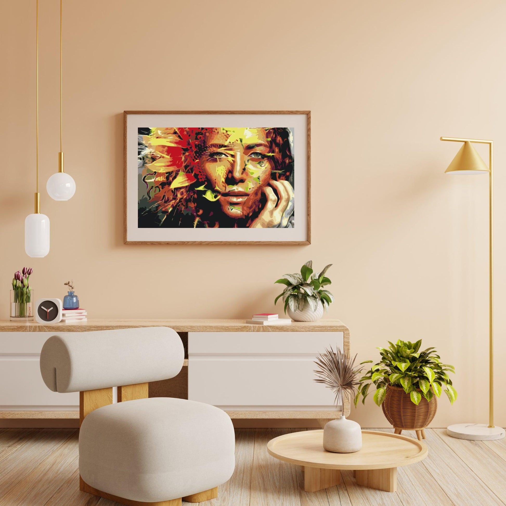Diamantmalerei - Frau versteckt in einer Sonnenblume - SEOS Shop ®