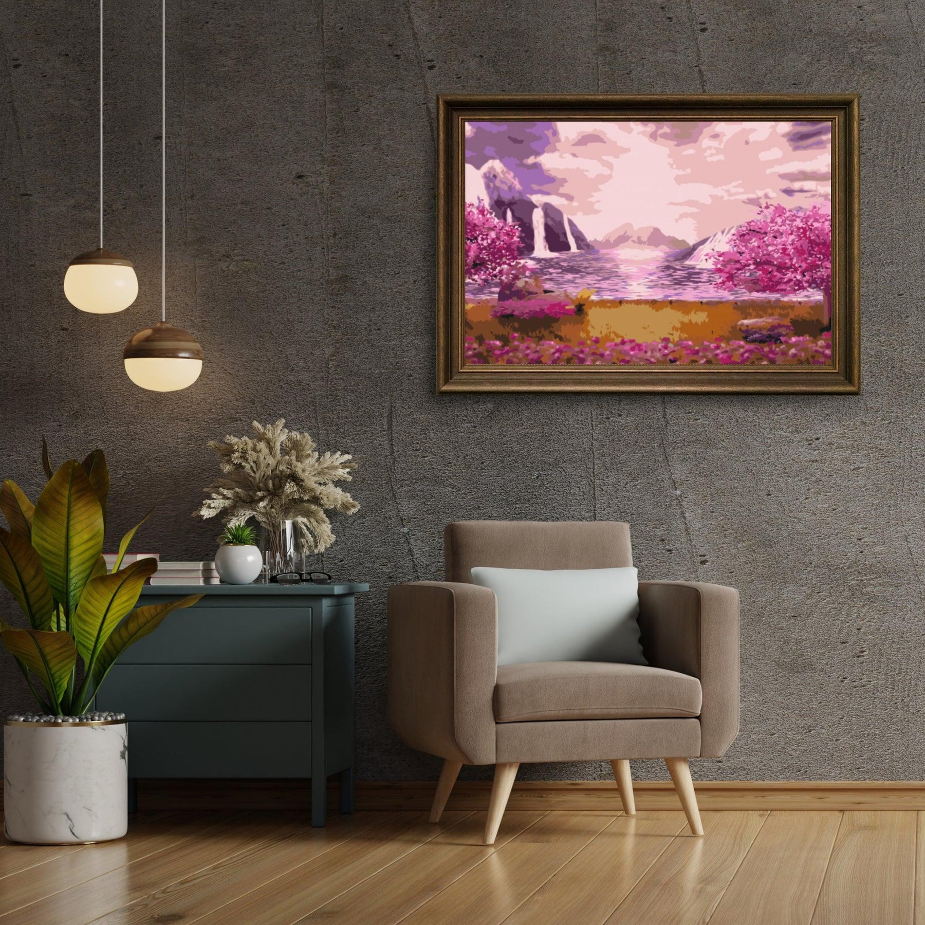 Diamond Painting - Wasserfall im Rosengarten - SEOS Shop ®