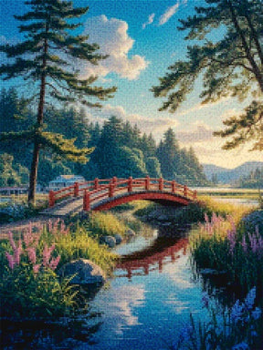 Diamond Painting - Über die rote Brücke gewunden