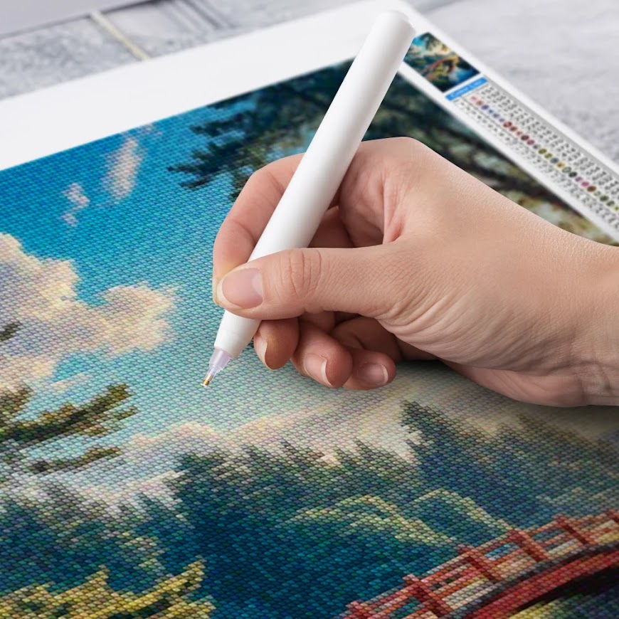 Diamond Painting - Über die rote Brücke gewunden