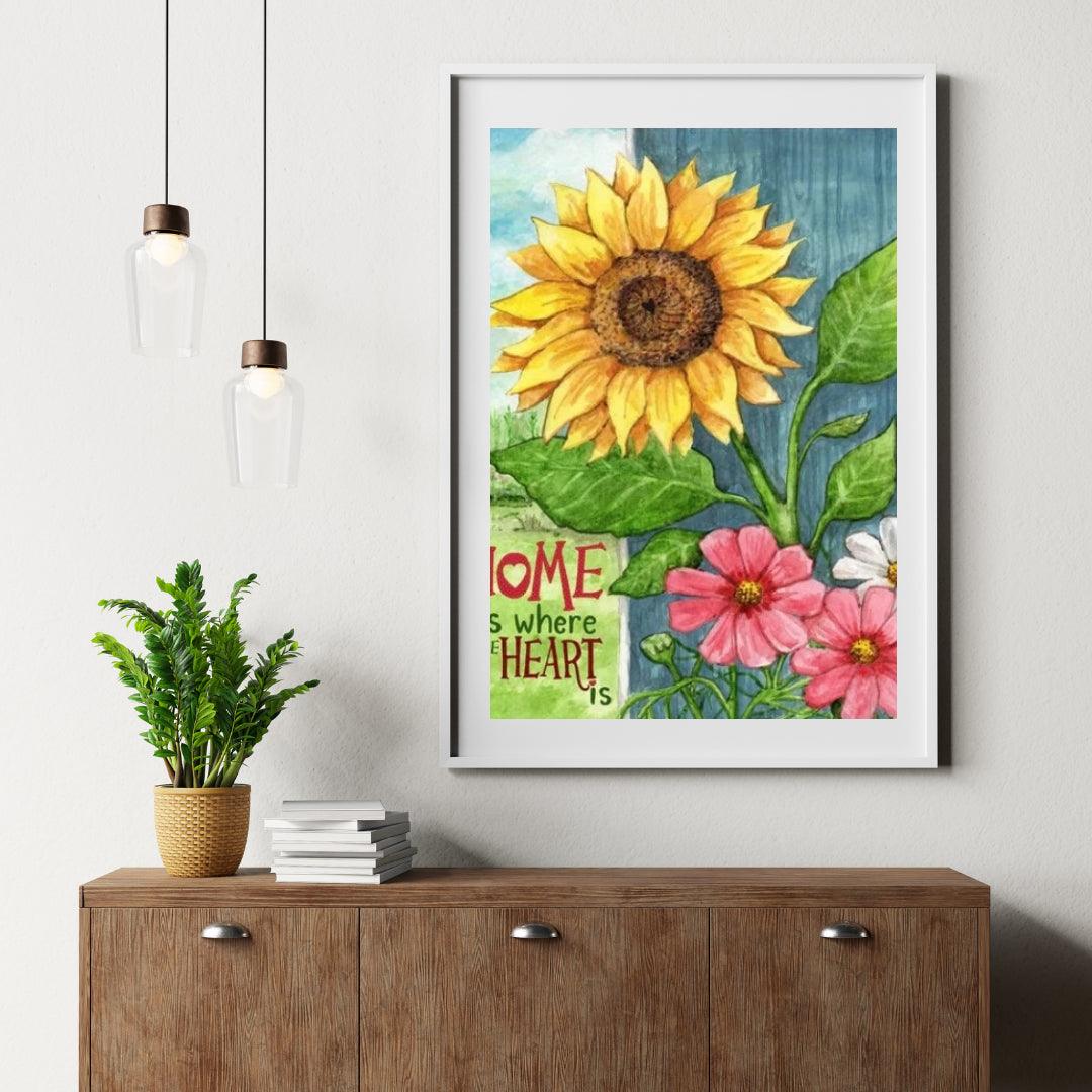 Diamantmalerei - Sonnenblumen-Heimherz - SEOS Shop ®