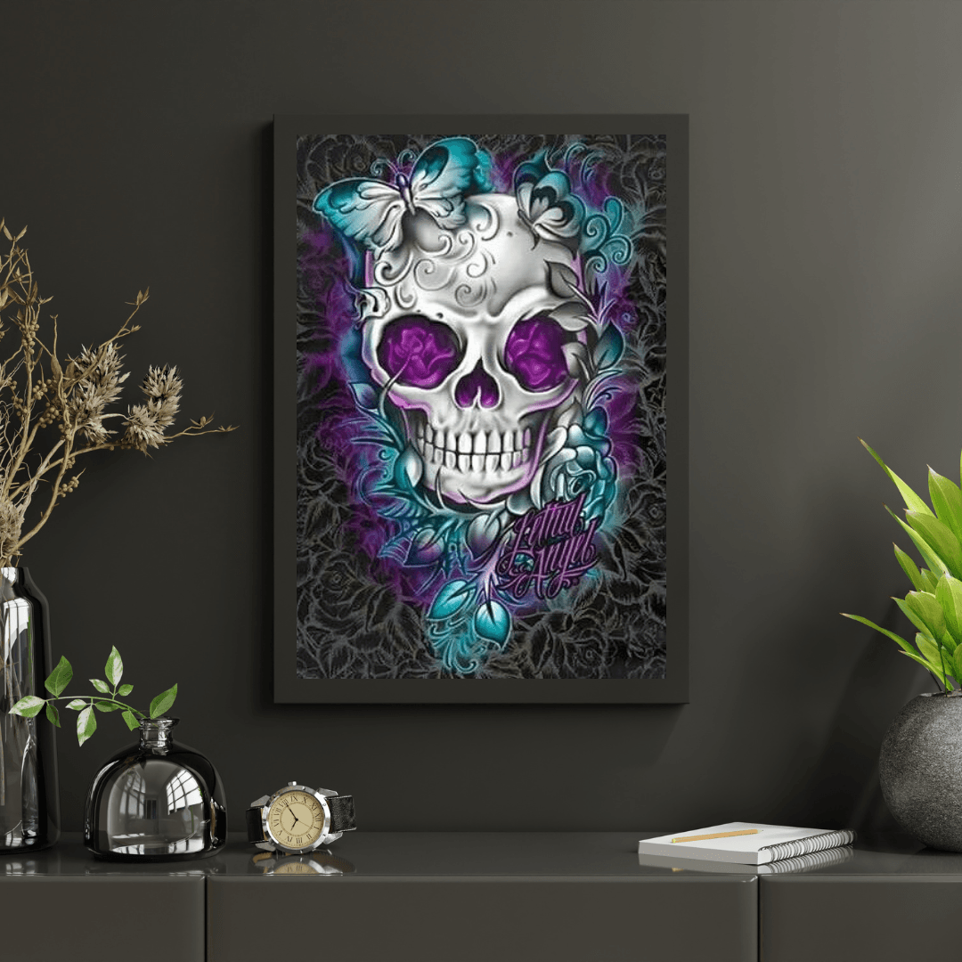 Diamantmalerei Blume Schmetterling Totenkopf - SEOS Shop ®