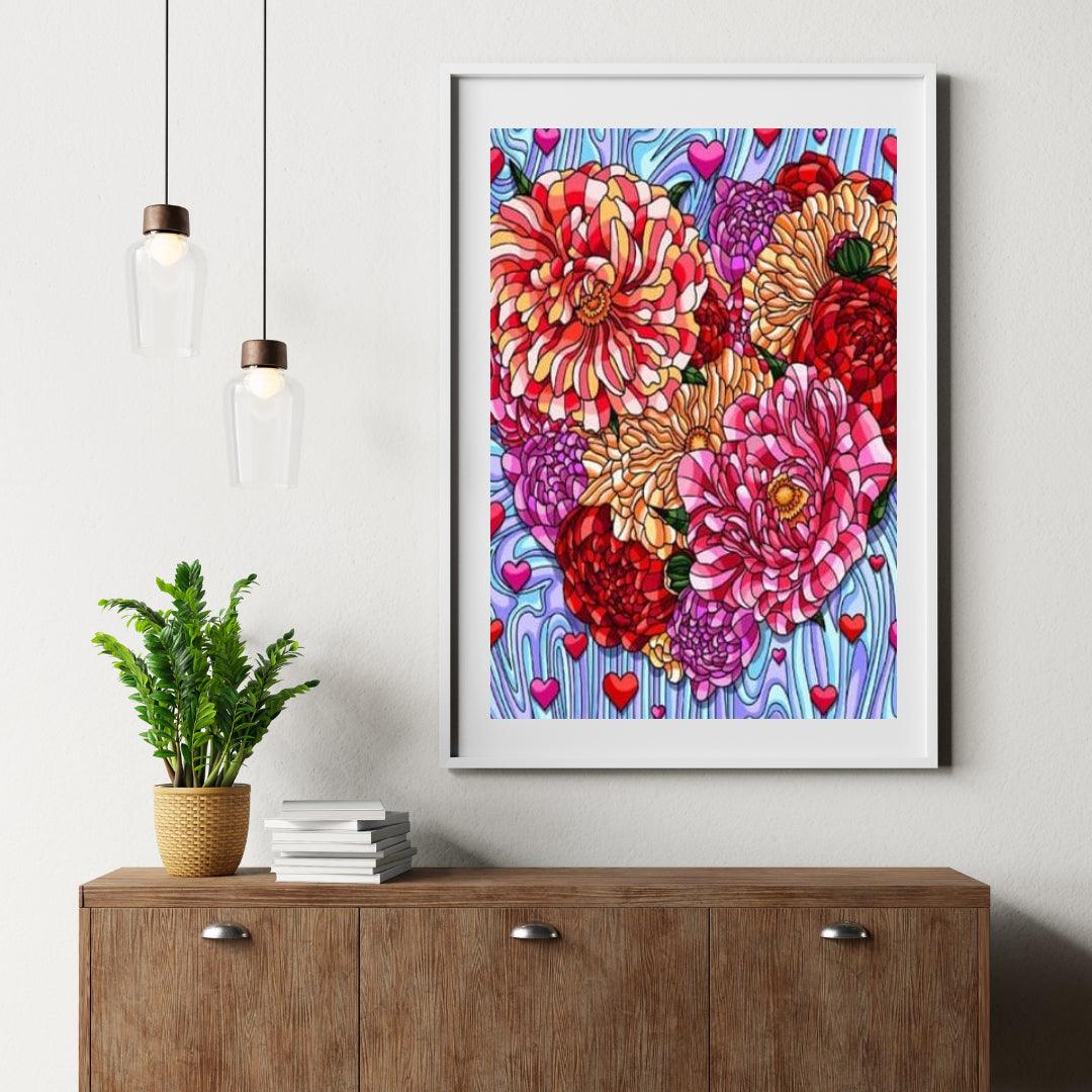 Diamantmalerei Blumen Herz - SEOS Shop ®