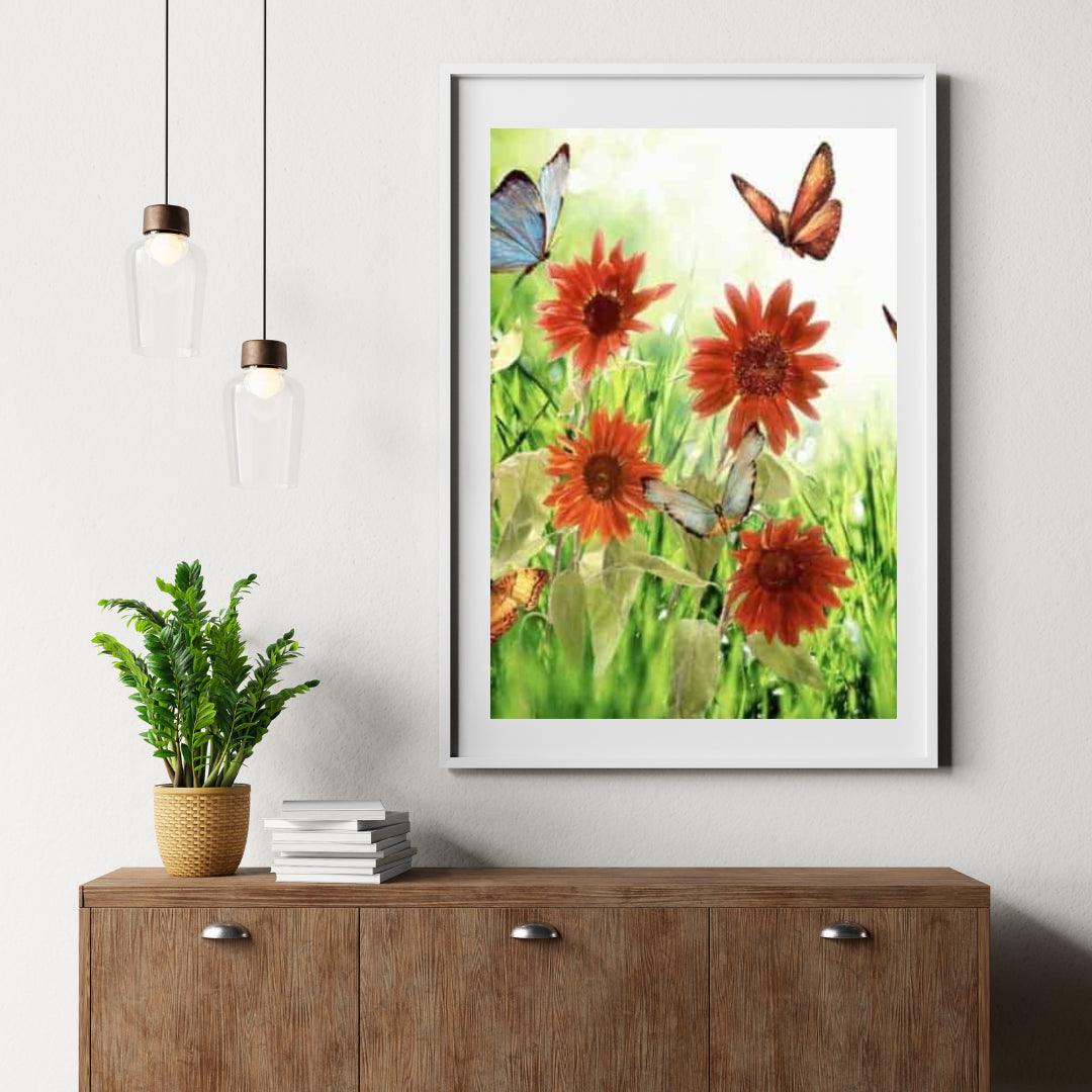 Diamantmalerei Blumen und Schmetterlinge - SEOS Shop ®