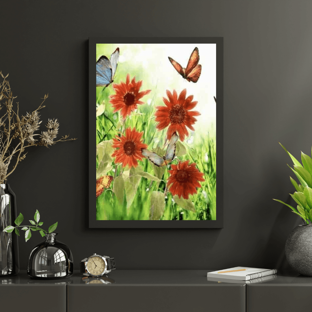 Diamantmalerei Blumen und Schmetterlinge - SEOS Shop ®