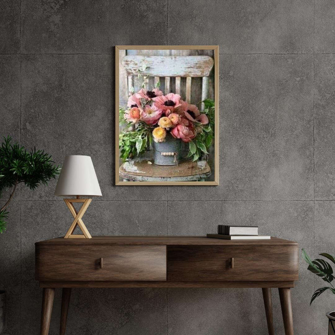Diamantmalerei Blumen im Eimer