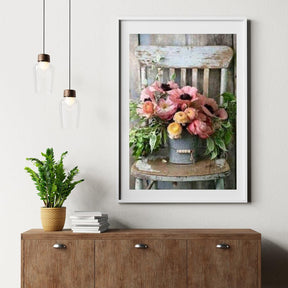 Diamantmalerei Blumen im Eimer