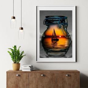 Diamantmalerei Boot in der Lampe - SEOS Shop ®