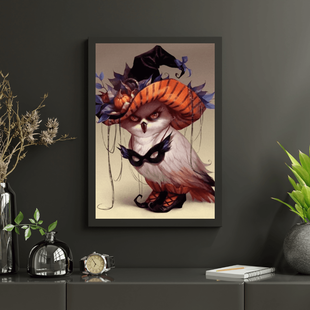 Diamantmalerei Wütende Eule mit Halloween - SEOS Shop ®