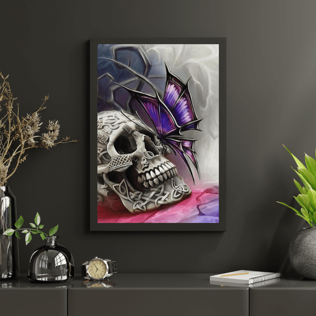 Diamantmalerei Totenkopf - Schmetterling - SEOS Shop ®