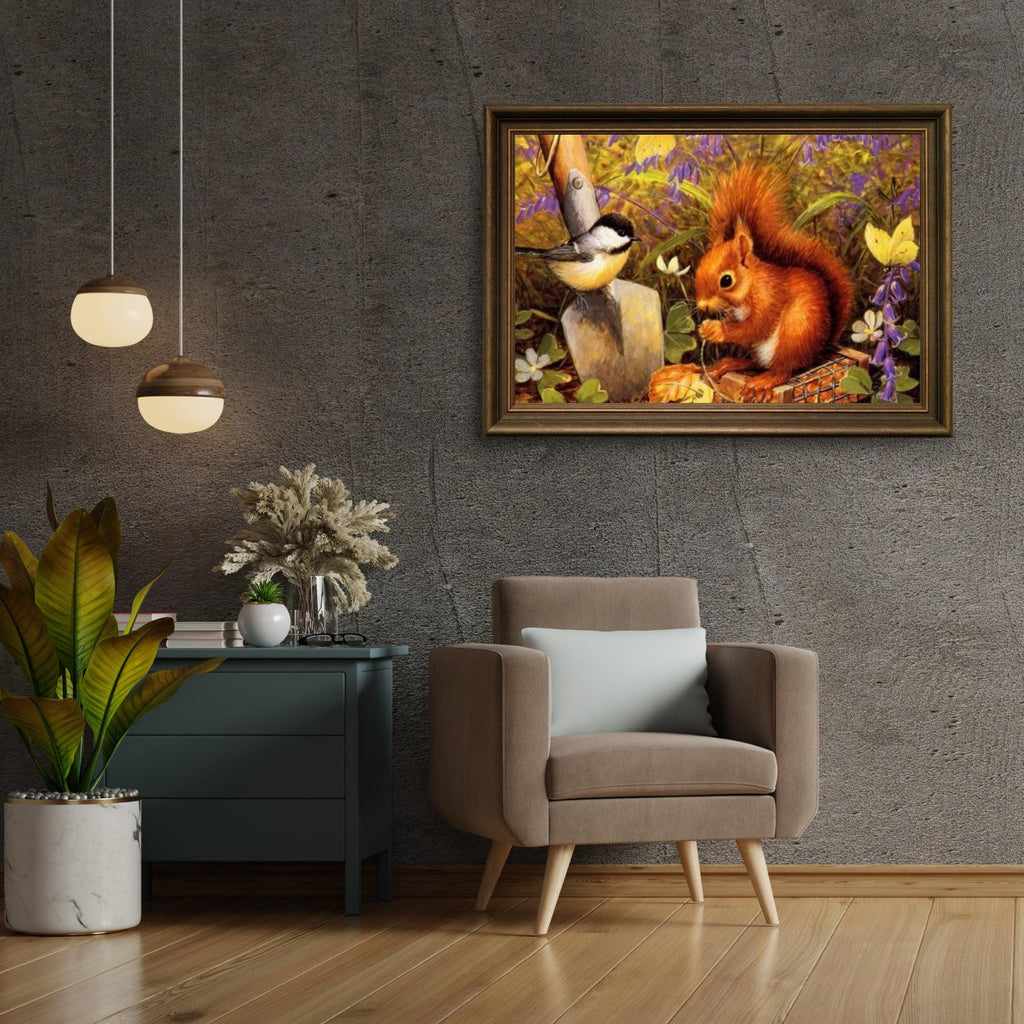 Diamond Painting Eichhörnchen mit Vogel - SEOS Shop ®