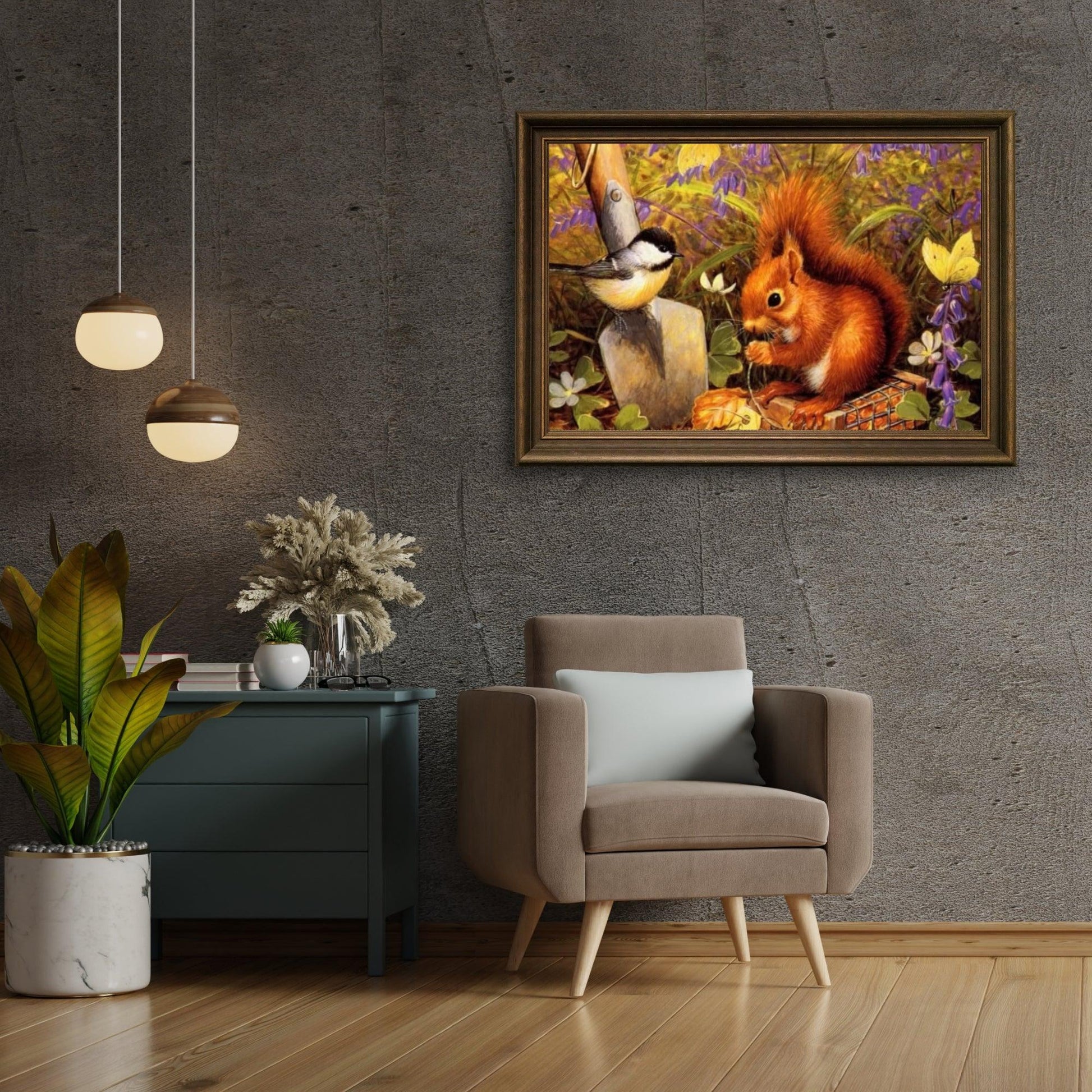 Diamond Painting Eichhörnchen mit Vogel - SEOS Shop ®