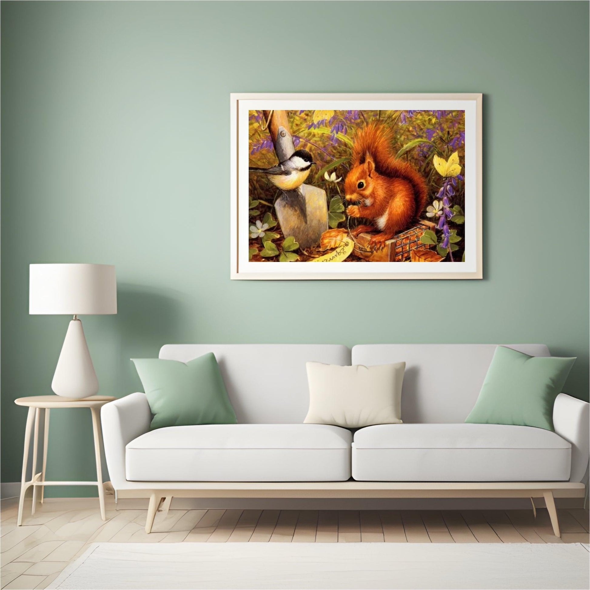 Diamond Painting Eichhörnchen mit Vogel - SEOS Shop ®