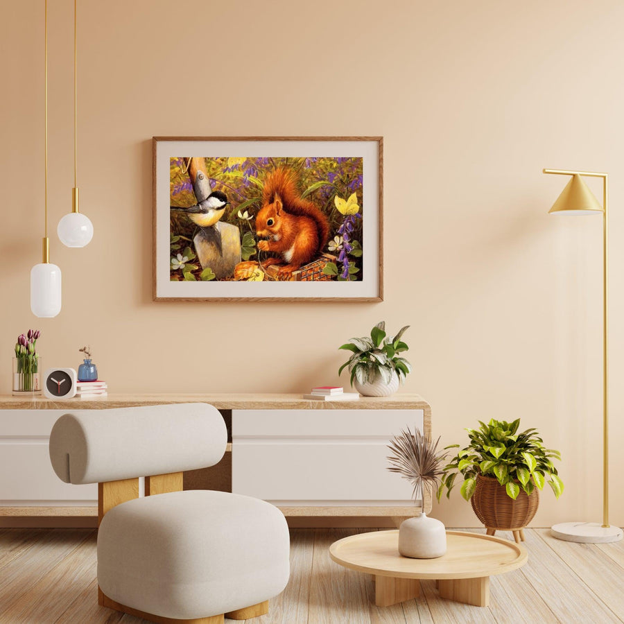 Diamond Painting Eichhörnchen mit Vogel - SEOS Shop ®