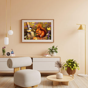 Diamond Painting Eichhörnchen mit Vogel - SEOS Shop ®