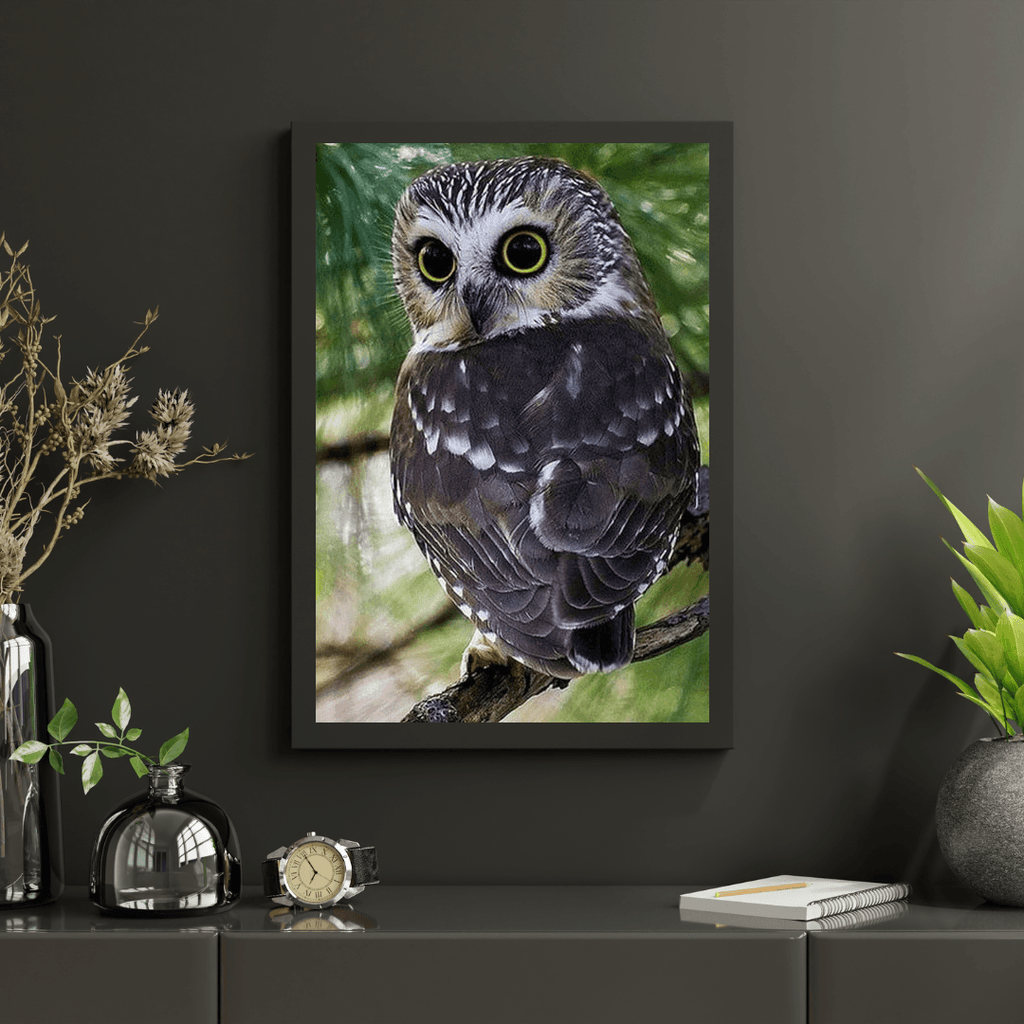 Diamantmalerei Eule mit gelben Augen - SEOS Shop ®