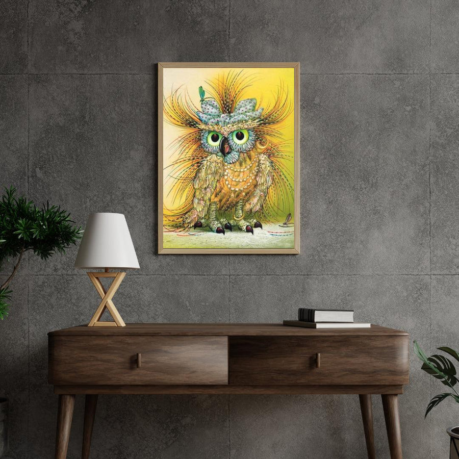 Diamantmalerei Gelbe abstrakte Eule - SEOS Shop ®