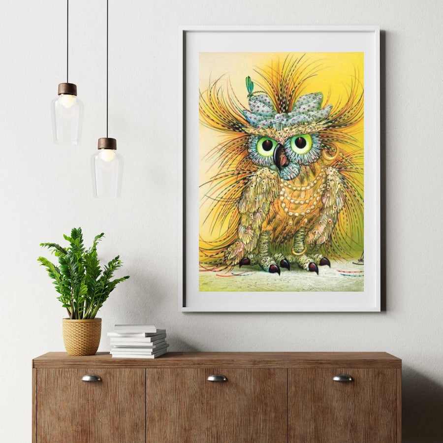 Diamantmalerei Gelbe abstrakte Eule - SEOS Shop ®
