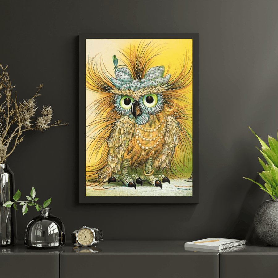 Diamantmalerei Gelbe abstrakte Eule - SEOS Shop ®
