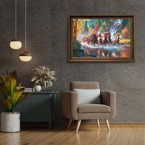 Diamond Painting Pferdegruppe im Wasser - SEOS Shop ® 