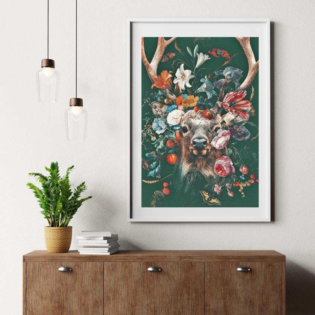 Diamond Painting Hirsch mit Blumen - SEOS Shop ®