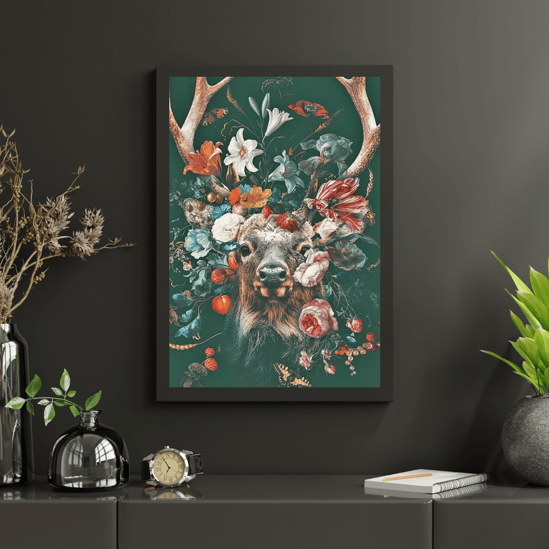 Diamond Painting Hirsch mit Blumen - SEOS Shop ®