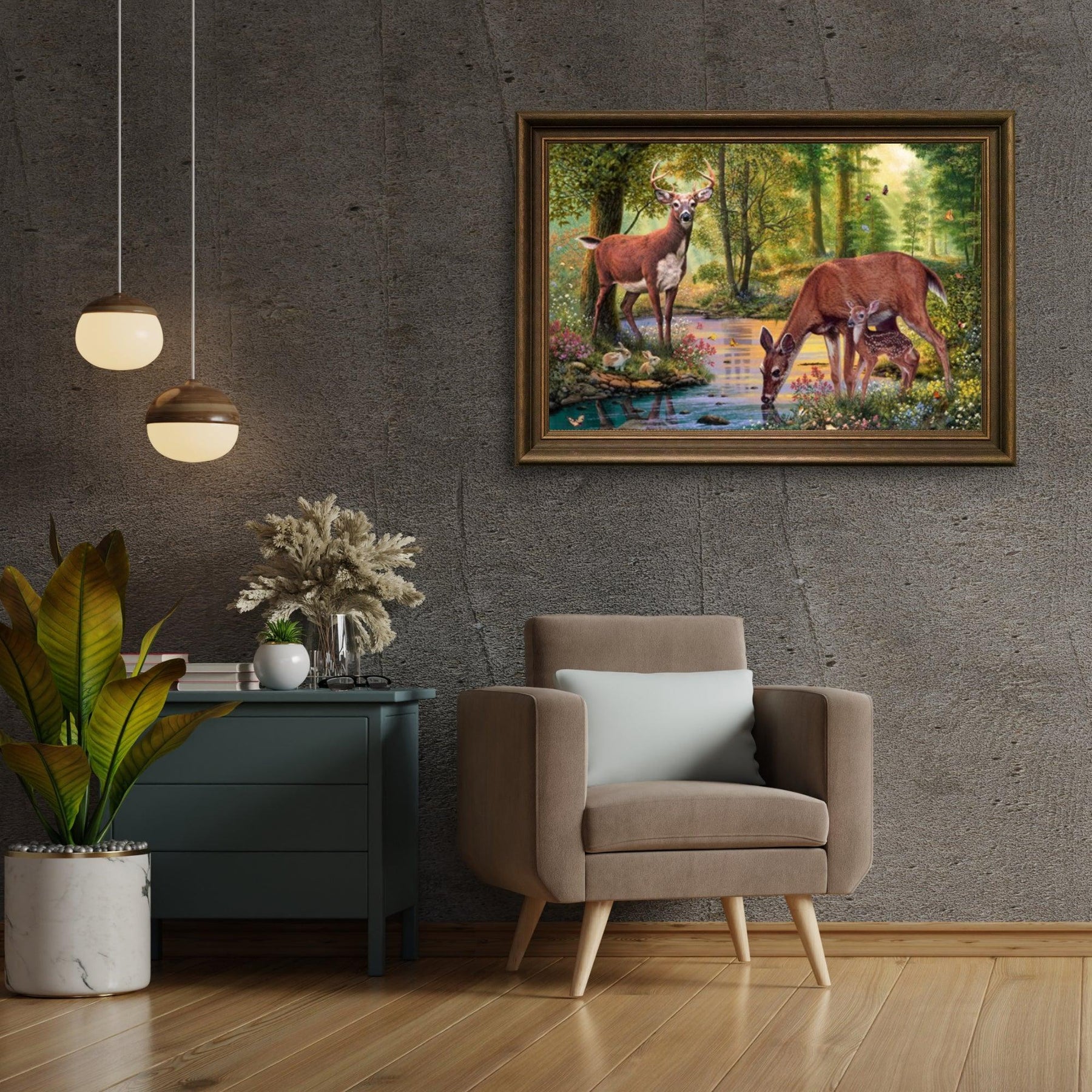 Diamond Painting Hirsch trinkt Wasser - SEOS Shop ®