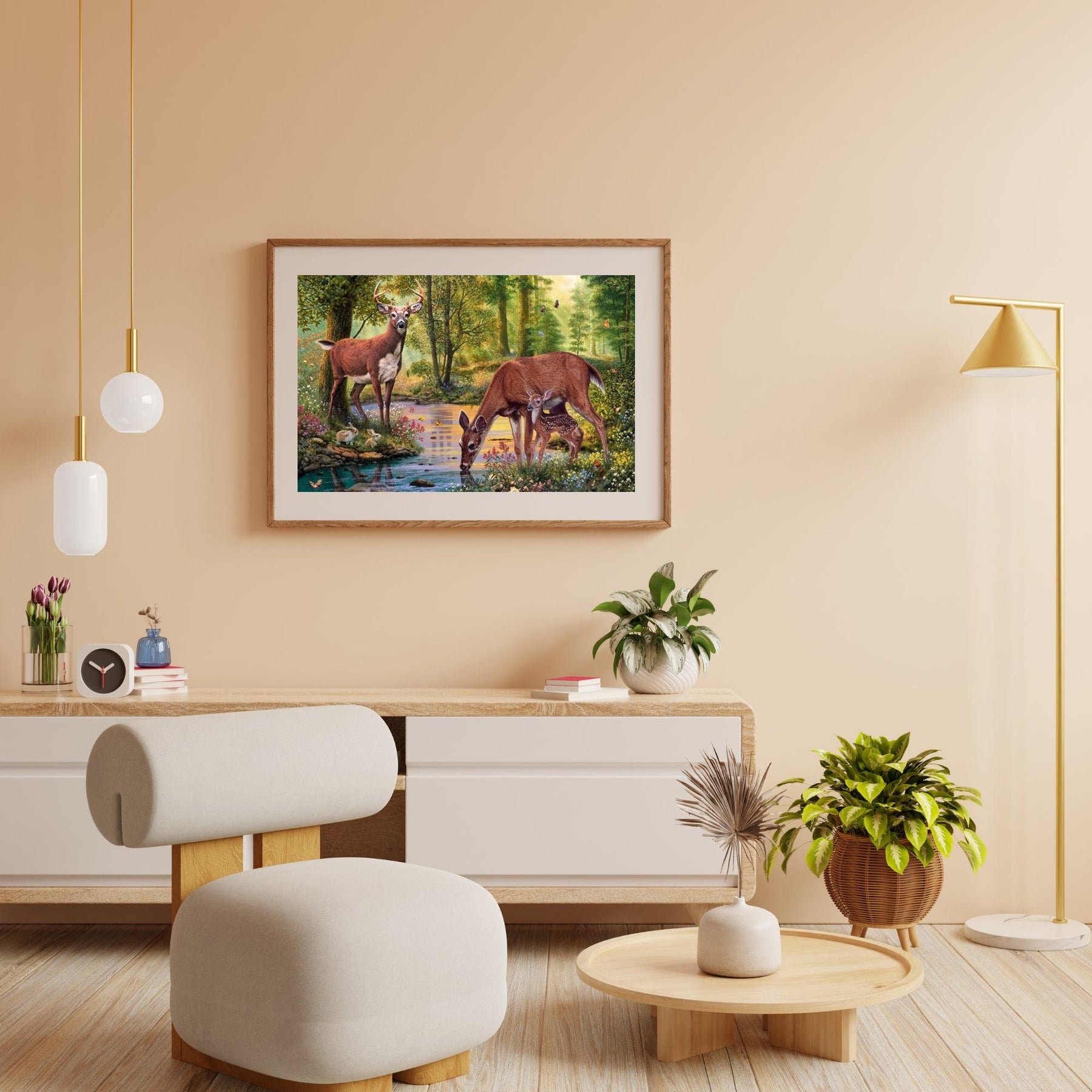 Diamond Painting Hirsch trinkt Wasser - SEOS Shop ®