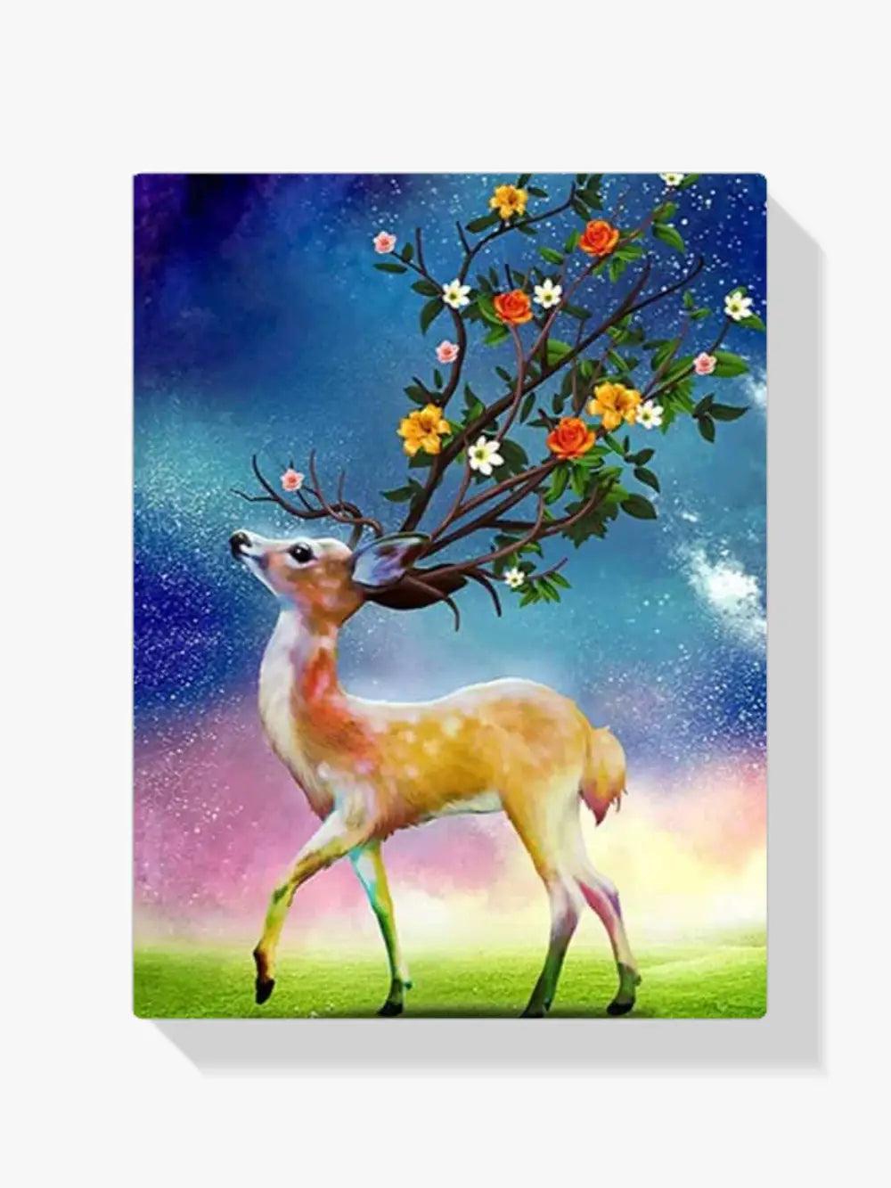 Diamond Painting Hirsch und Blumen Horn - SEOS Shop ®