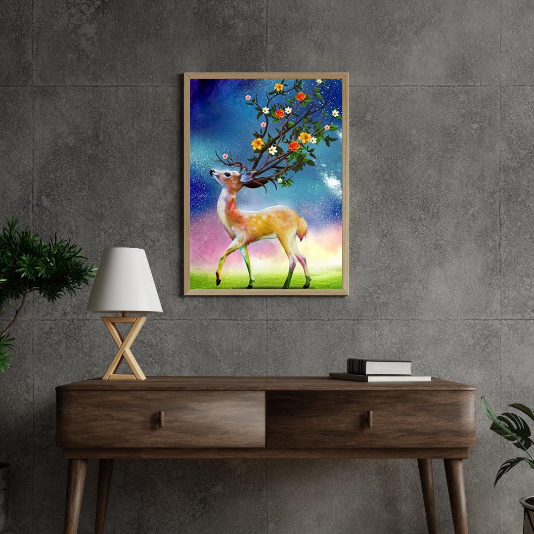 Diamond Painting Hirsch und Blumen Horn - SEOS Shop ®