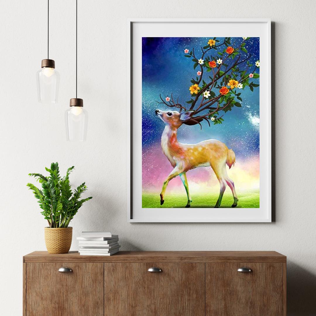 Diamond Painting Hirsch und Blumen Horn - SEOS Shop ®