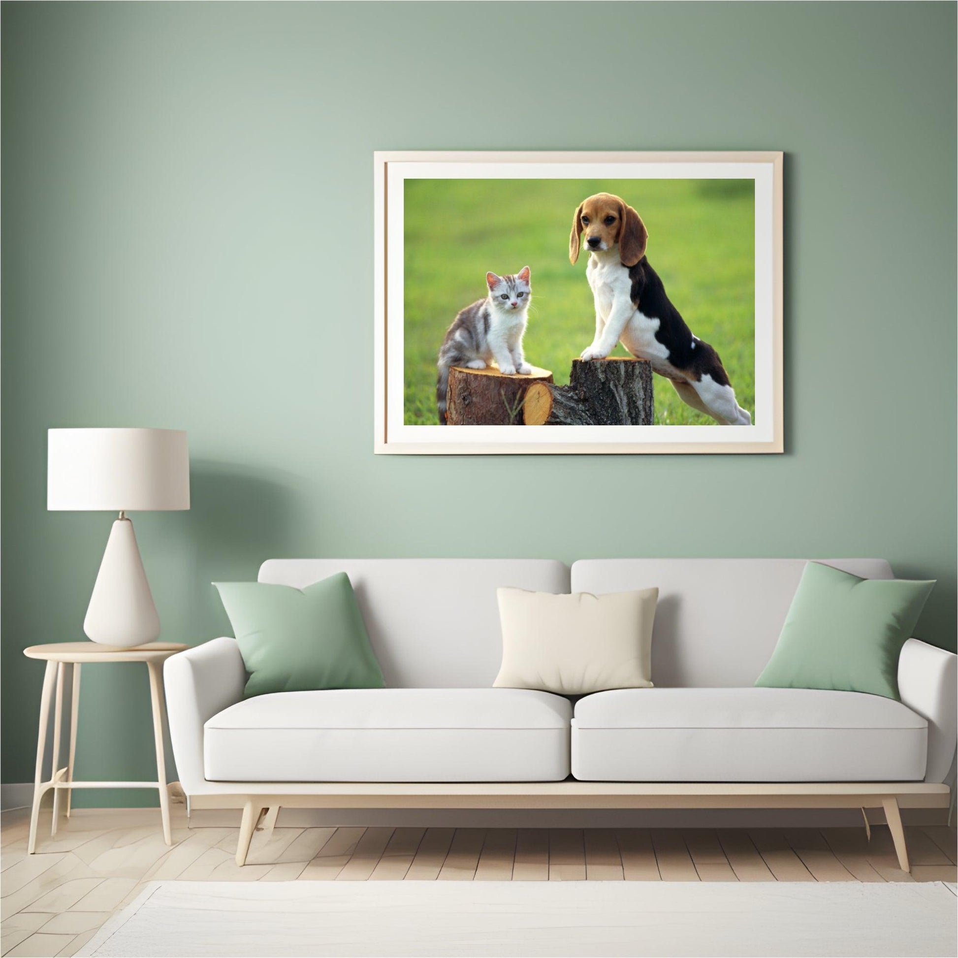 Diamantmalerei Hund mit Katze - SEOS Shop ®