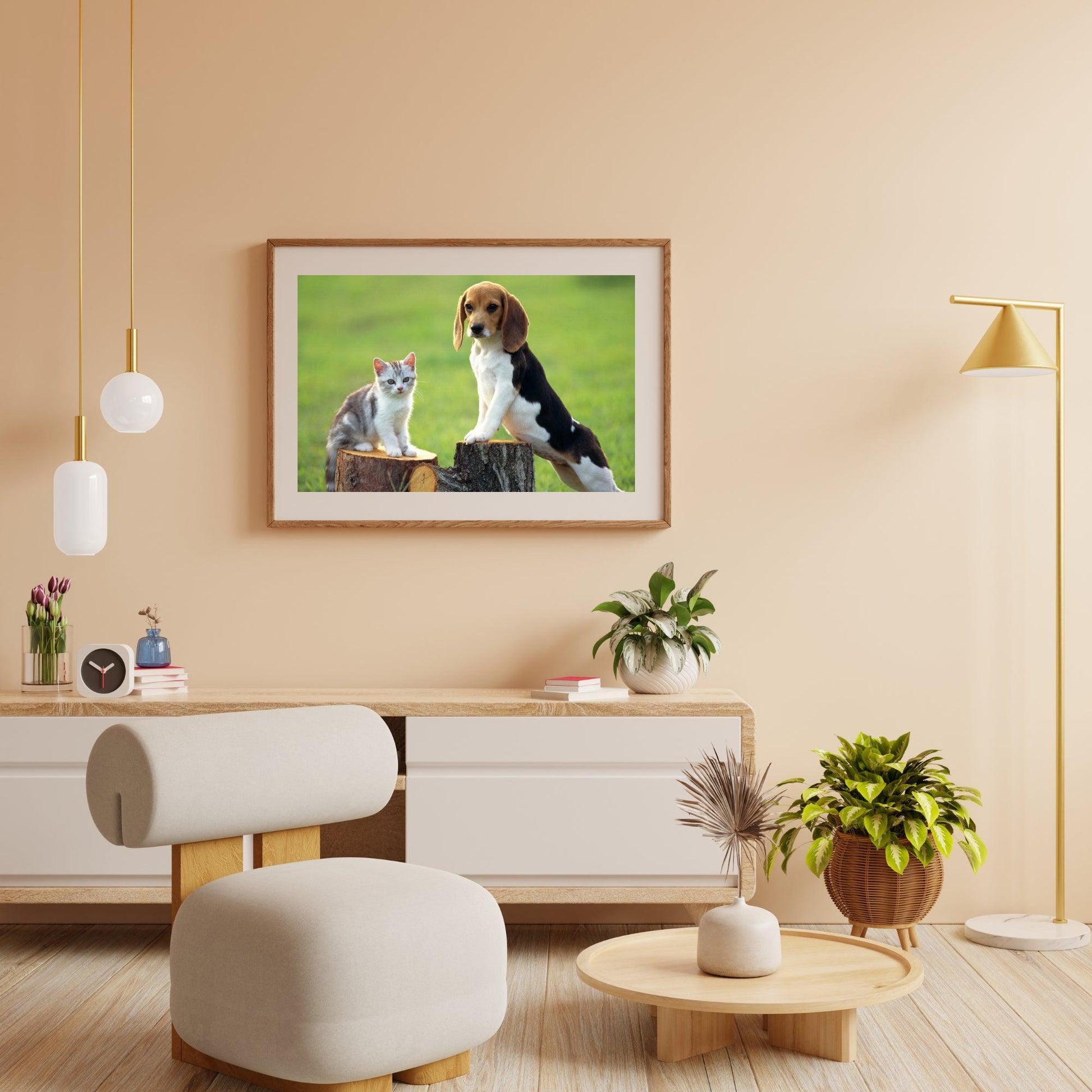 Diamantmalerei Hund mit Katze - SEOS Shop ®