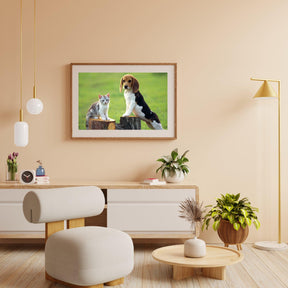 Diamantmalerei Hund mit Katze - SEOS Shop ®