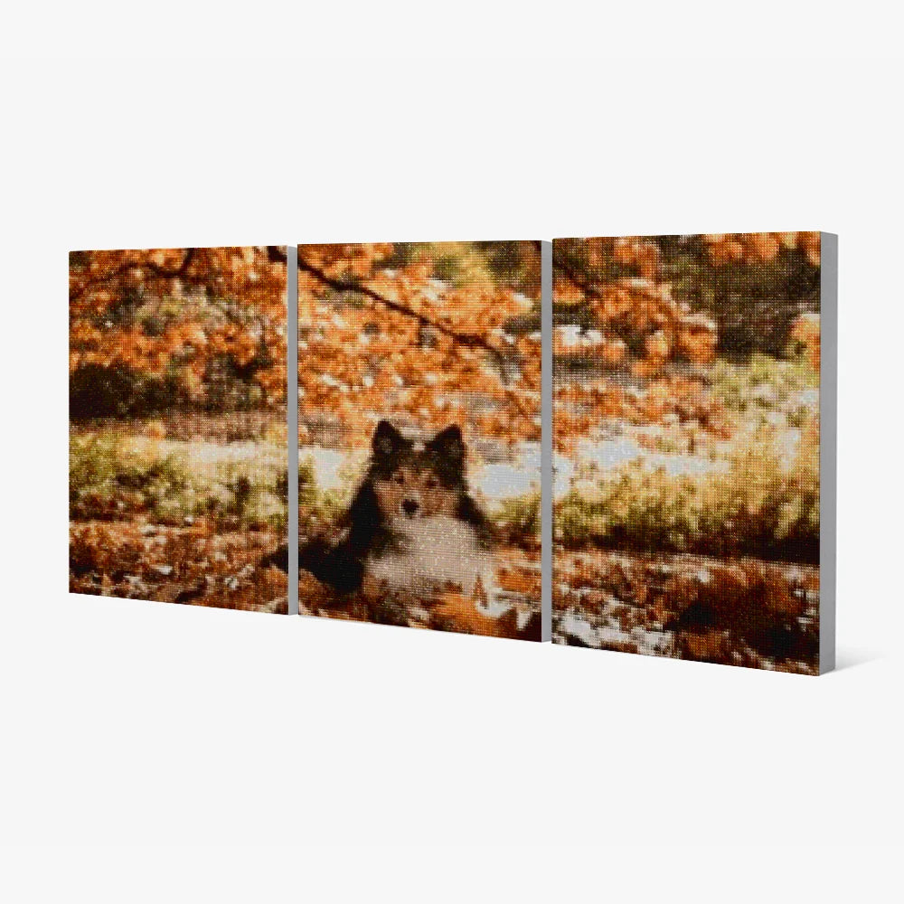 Diamond Painting Hund im Wald 3-teilig - SEOS Shop ®