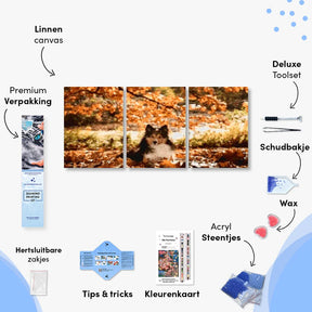 Diamond Painting Hund im Wald 3-teilig - SEOS Shop ®