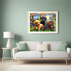 Diamond Painting Hunde spielen - SEOS Shop ®