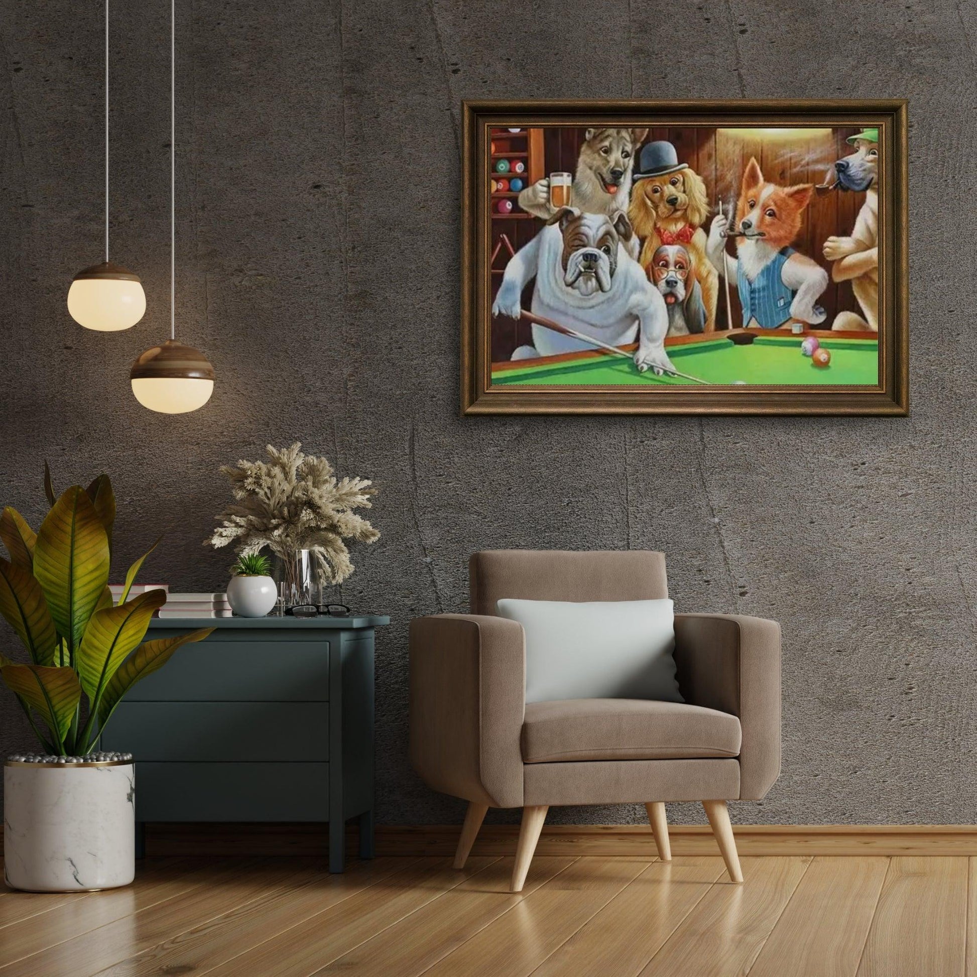 Diamond Painting Hunde spielen Billard - SEOS Shop ®